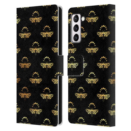 Haroulita Celestial Gold Butterfly Leather Book Wallet Case Cover For Samsung Galaxy S21+ 5G