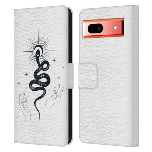 Haroulita Celestial Tattoo Snake Leather Book Wallet Case Cover For Google Pixel 7a