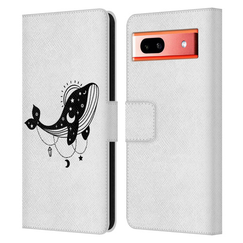 Haroulita Celestial Tattoo Whale Leather Book Wallet Case Cover For Google Pixel 7a