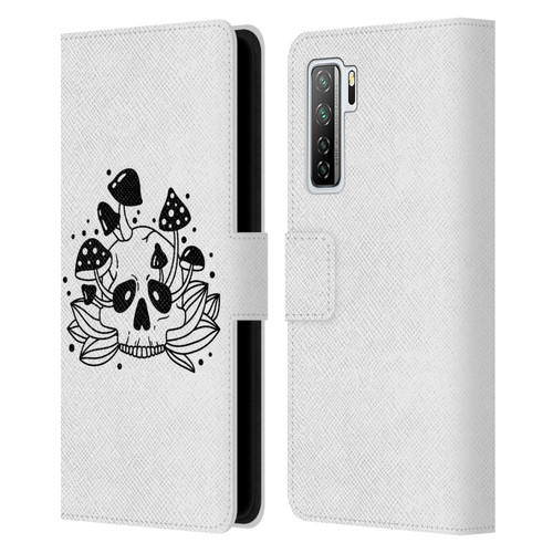Haroulita Celestial Tattoo Skull Leather Book Wallet Case Cover For Huawei Nova 7 SE/P40 Lite 5G