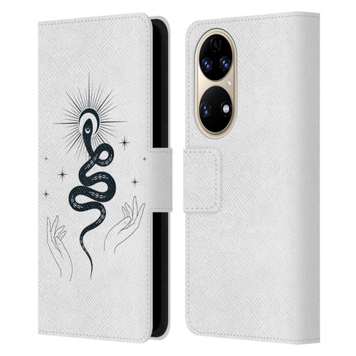 Haroulita Celestial Tattoo Snake Leather Book Wallet Case Cover For Huawei P50