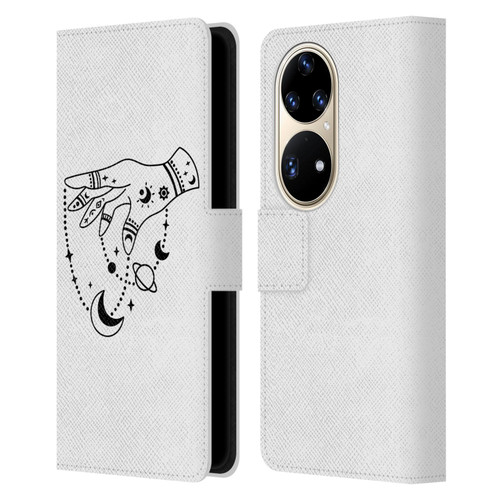 Haroulita Celestial Tattoo Puppet Universe Leather Book Wallet Case Cover For Huawei P50 Pro