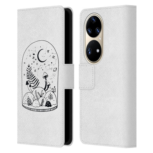 Haroulita Celestial Tattoo Terrarium Leather Book Wallet Case Cover For Huawei P50 Pro