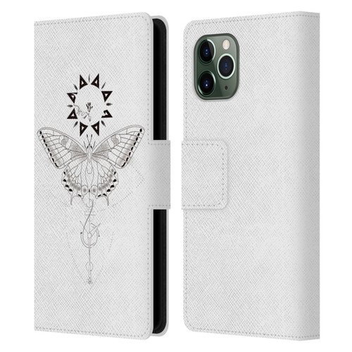 Haroulita Celestial Tattoo Butterfly And Sun Leather Book Wallet Case Cover For Apple iPhone 11 Pro