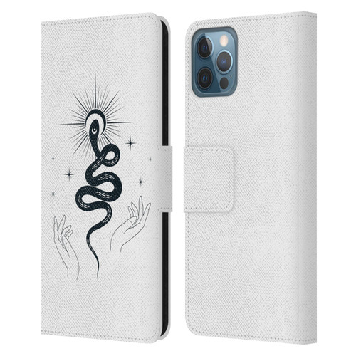 Haroulita Celestial Tattoo Snake Leather Book Wallet Case Cover For Apple iPhone 12 / iPhone 12 Pro