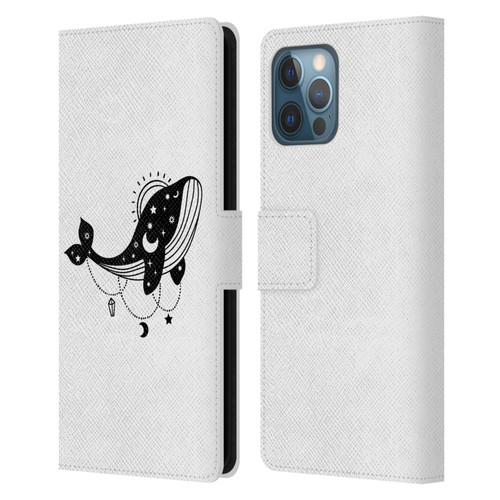 Haroulita Celestial Tattoo Whale Leather Book Wallet Case Cover For Apple iPhone 12 Pro Max