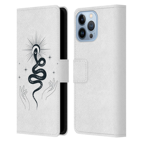 Haroulita Celestial Tattoo Snake Leather Book Wallet Case Cover For Apple iPhone 13 Pro Max
