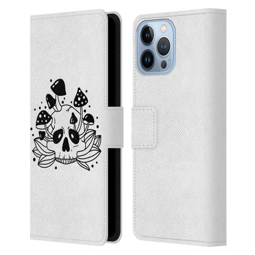 Haroulita Celestial Tattoo Skull Leather Book Wallet Case Cover For Apple iPhone 13 Pro Max