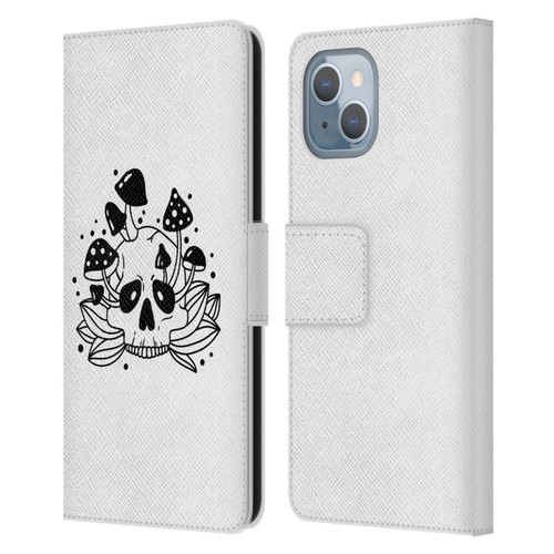 Haroulita Celestial Tattoo Skull Leather Book Wallet Case Cover For Apple iPhone 14
