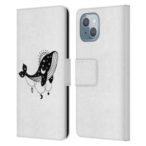 Haroulita Celestial Tattoo Whale Leather Book Wallet Case Cover For Apple iPhone 14