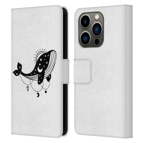 Haroulita Celestial Tattoo Whale Leather Book Wallet Case Cover For Apple iPhone 14 Pro