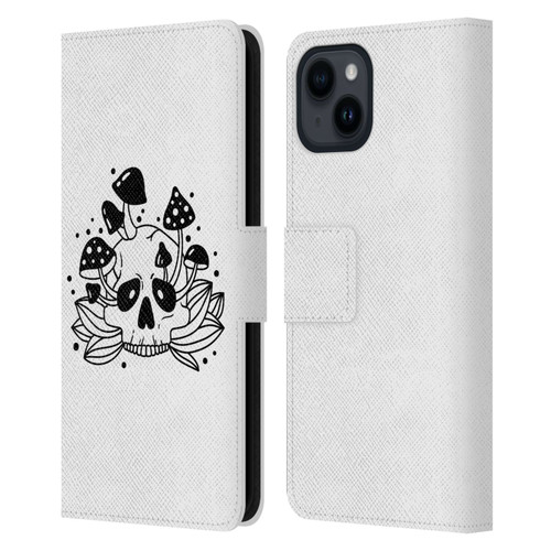 Haroulita Celestial Tattoo Skull Leather Book Wallet Case Cover For Apple iPhone 15