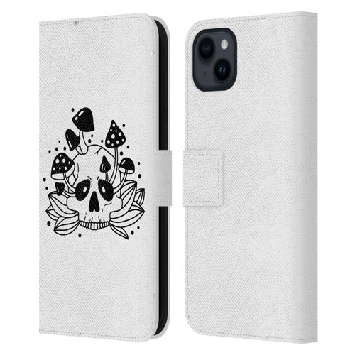 Haroulita Celestial Tattoo Skull Leather Book Wallet Case Cover For Apple iPhone 15 Plus