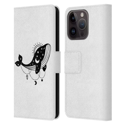 Haroulita Celestial Tattoo Whale Leather Book Wallet Case Cover For Apple iPhone 15 Pro