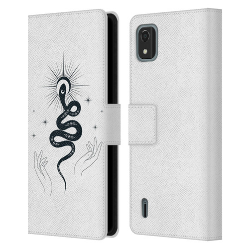 Haroulita Celestial Tattoo Snake Leather Book Wallet Case Cover For Nokia C2 2nd Edition