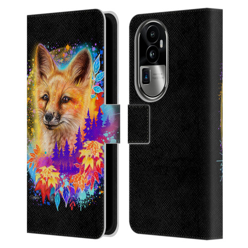 Sheena Pike Animals Red Fox Spirit & Autumn Leaves Leather Book Wallet Case Cover For OPPO Reno10 Pro+