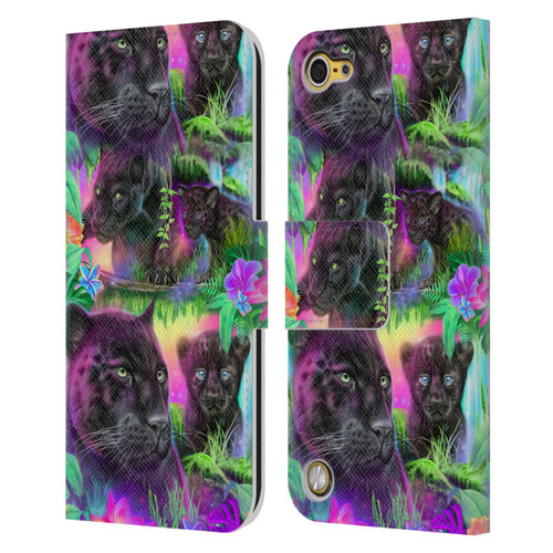 Sheena Pike Big Cats Daydream Panthers Leather Book Wallet Case Cover For Apple iPod Touch 5G 5th Gen