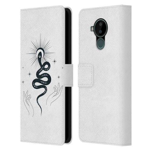 Haroulita Celestial Tattoo Snake Leather Book Wallet Case Cover For Nokia C30