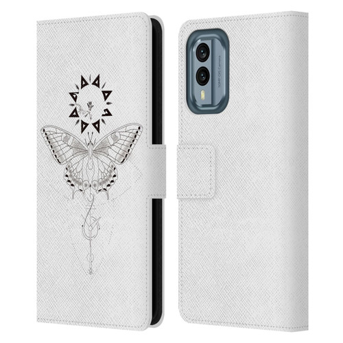 Haroulita Celestial Tattoo Butterfly And Sun Leather Book Wallet Case Cover For Nokia X30