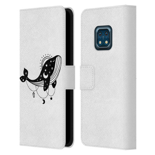 Haroulita Celestial Tattoo Whale Leather Book Wallet Case Cover For Nokia XR20