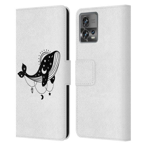 Haroulita Celestial Tattoo Whale Leather Book Wallet Case Cover For Motorola Moto Edge 30 Fusion