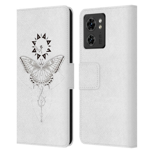 Haroulita Celestial Tattoo Butterfly And Sun Leather Book Wallet Case Cover For Motorola Moto Edge 40