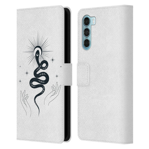 Haroulita Celestial Tattoo Snake Leather Book Wallet Case Cover For Motorola Edge S30 / Moto G200 5G