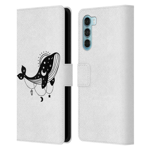 Haroulita Celestial Tattoo Whale Leather Book Wallet Case Cover For Motorola Edge S30 / Moto G200 5G