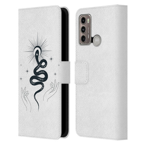 Haroulita Celestial Tattoo Snake Leather Book Wallet Case Cover For Motorola Moto G60 / Moto G40 Fusion