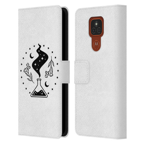 Haroulita Celestial Tattoo Potion Leather Book Wallet Case Cover For Motorola Moto E7 Plus