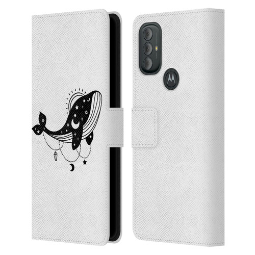 Haroulita Celestial Tattoo Whale Leather Book Wallet Case Cover For Motorola Moto G10 / Moto G20 / Moto G30