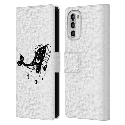 Haroulita Celestial Tattoo Whale Leather Book Wallet Case Cover For Motorola Moto G52