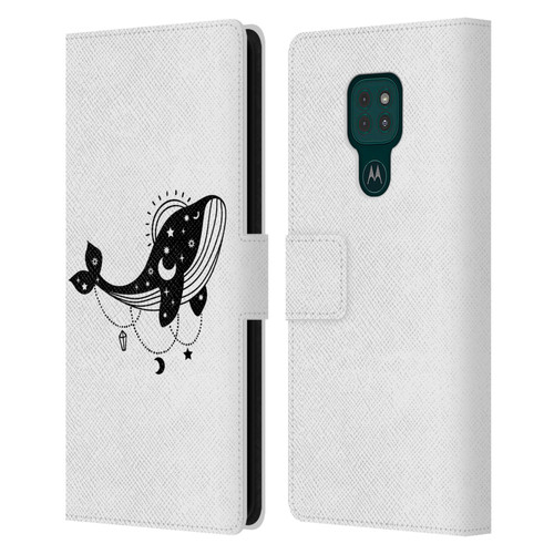 Haroulita Celestial Tattoo Whale Leather Book Wallet Case Cover For Motorola Moto G9 Play