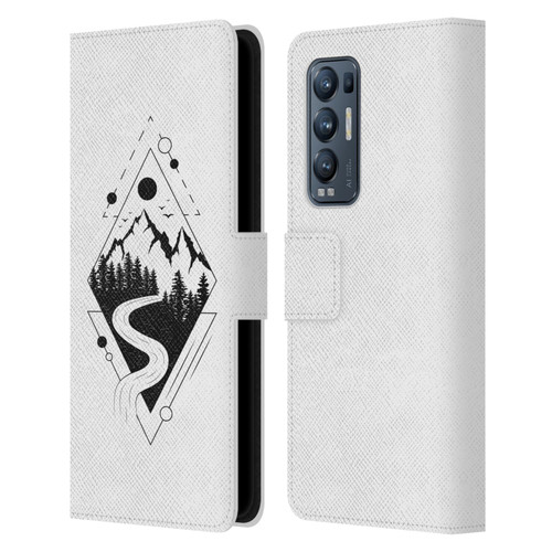 Haroulita Celestial Tattoo Mountain Leather Book Wallet Case Cover For OPPO Find X3 Neo / Reno5 Pro+ 5G