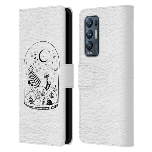 Haroulita Celestial Tattoo Terrarium Leather Book Wallet Case Cover For OPPO Find X3 Neo / Reno5 Pro+ 5G