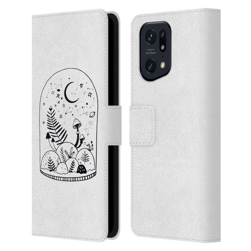 Haroulita Celestial Tattoo Terrarium Leather Book Wallet Case Cover For OPPO Find X5 Pro