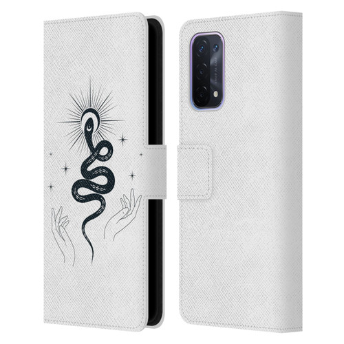 Haroulita Celestial Tattoo Snake Leather Book Wallet Case Cover For OPPO A54 5G