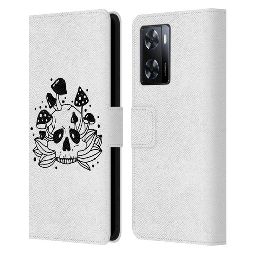 Haroulita Celestial Tattoo Skull Leather Book Wallet Case Cover For OPPO A57s