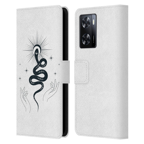 Haroulita Celestial Tattoo Snake Leather Book Wallet Case Cover For OPPO A57s