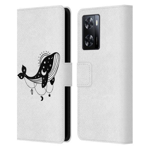 Haroulita Celestial Tattoo Whale Leather Book Wallet Case Cover For OPPO A57s