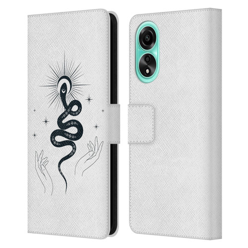 Haroulita Celestial Tattoo Snake Leather Book Wallet Case Cover For OPPO A78 4G