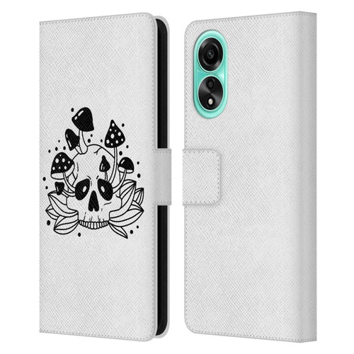 Haroulita Celestial Tattoo Skull Leather Book Wallet Case Cover For OPPO A78 4G