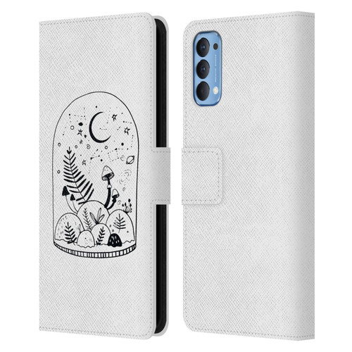 Haroulita Celestial Tattoo Terrarium Leather Book Wallet Case Cover For OPPO Reno 4 5G