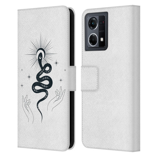 Haroulita Celestial Tattoo Snake Leather Book Wallet Case Cover For OPPO Reno8 4G