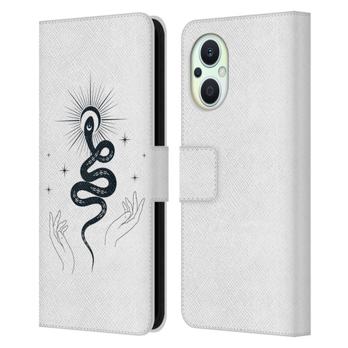 Haroulita Celestial Tattoo Snake Leather Book Wallet Case Cover For OPPO Reno8 Lite