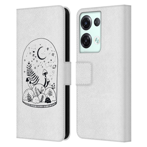 Haroulita Celestial Tattoo Terrarium Leather Book Wallet Case Cover For OPPO Reno8 Pro