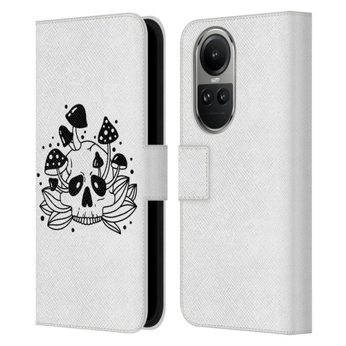 Haroulita Celestial Tattoo Skull Leather Book Wallet Case Cover For OPPO Reno10 5G / Reno10 Pro 5G