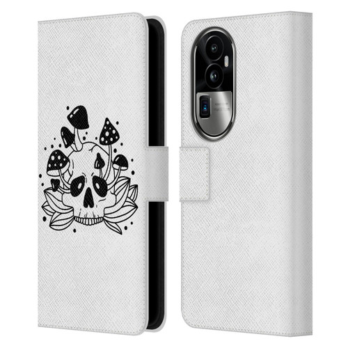 Haroulita Celestial Tattoo Skull Leather Book Wallet Case Cover For OPPO Reno10 Pro+