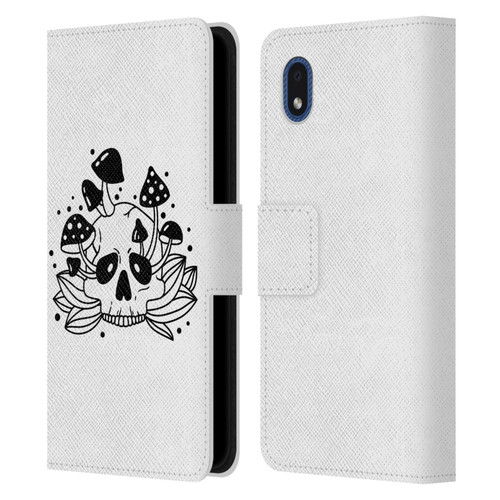 Haroulita Celestial Tattoo Skull Leather Book Wallet Case Cover For Samsung Galaxy A01 Core (2020)