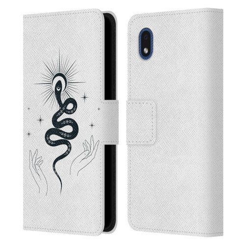 Haroulita Celestial Tattoo Snake Leather Book Wallet Case Cover For Samsung Galaxy A01 Core (2020)